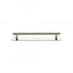 M Marcus Heritage Brass Stepped Design Cabinet Pull with Plate 96mm Centre to Centre